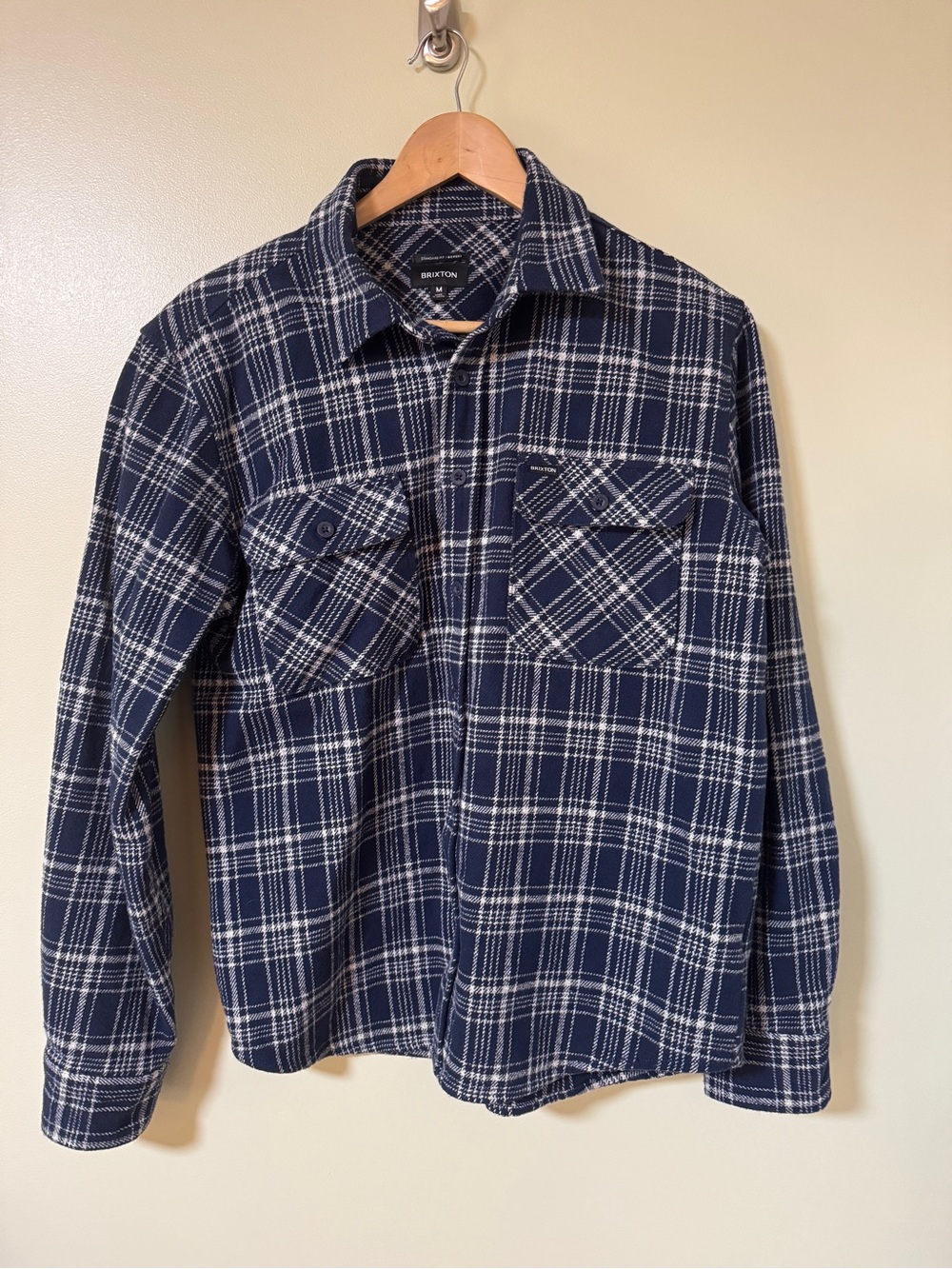 Brixton Bowery Navy Plaid Flannel Shirt - Men's